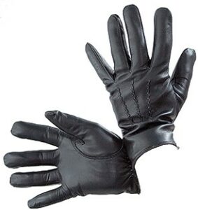 1011M Men's sheepskin glove, thin fleece lining, 3 curly seams, black