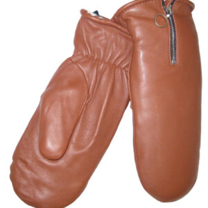2674C Women's sheepskin, teddy lining, zipper, cognac