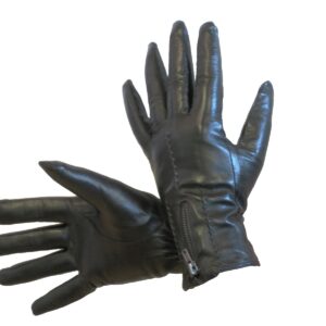 2441M Women's sheepskin glove, bemberg lining, zipper, black